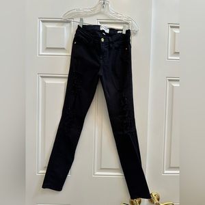 Frame Le Skinny De Jeanne black ripped jeans size 25